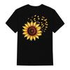 Women's Fashionable Round Neck Casual Retro Print Short Sleeved T-shirt Top