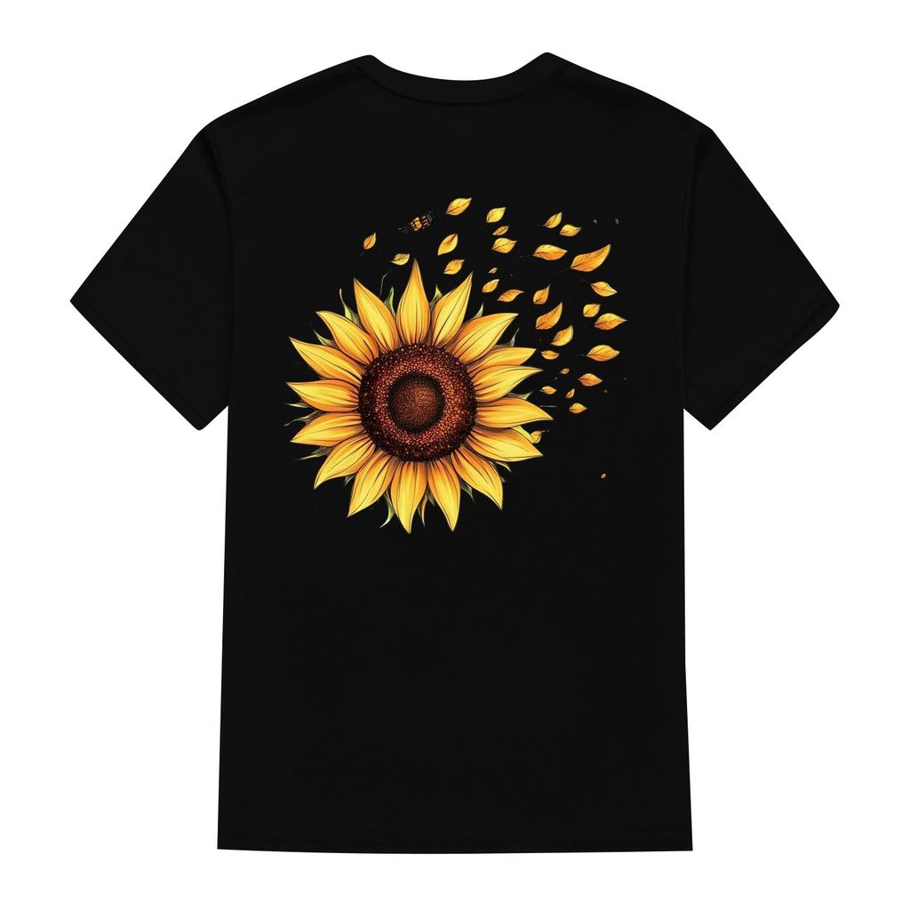 Women's Fashionable Round Neck Casual Retro Print Short Sleeved T-shirt Top