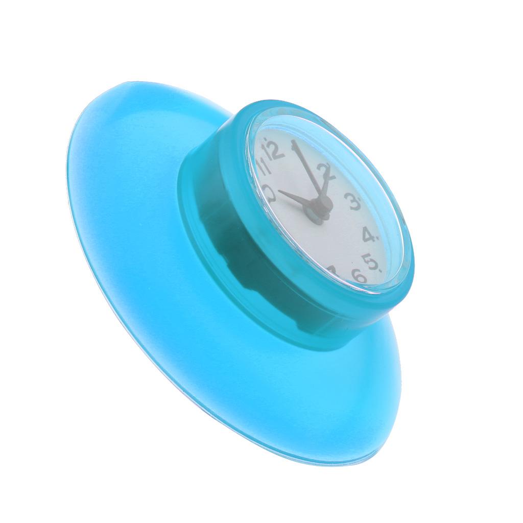 Mini Wall Clock Waterproof Suction Cup Silent Sucker Clock for Bathroom Mirror Kitchen Tile