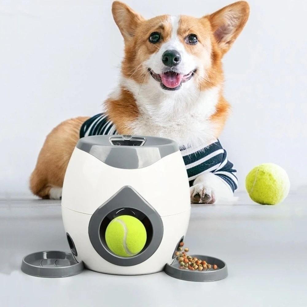 2 In 1 Pet Feeding Machine Automatic Reward Machine Tennis Ball Launcher  Dog Training