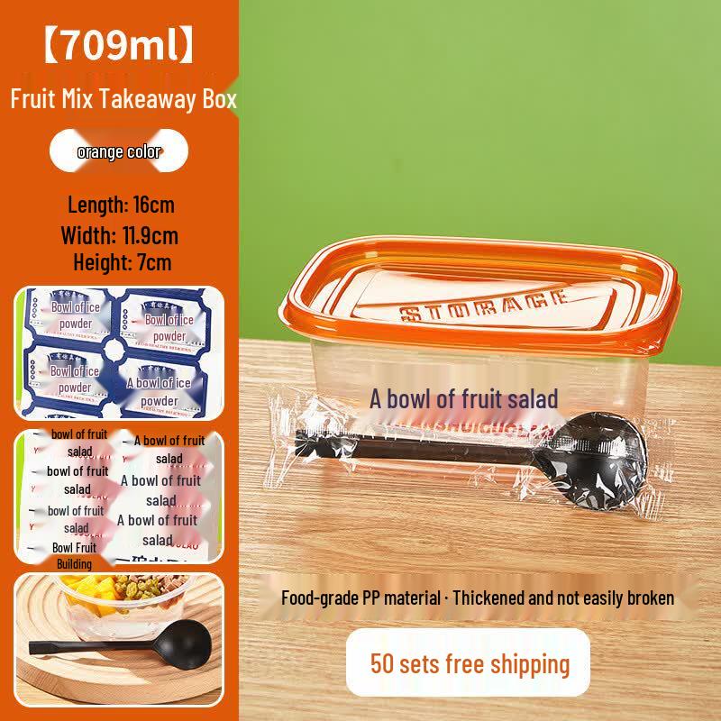 709ml Disposable Takeout Container Set for Fruit & Desserts