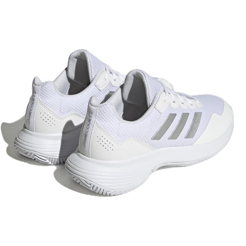 Adidas Gamecourt 2.0 Cloud White Silver Metallic Women's Sneakers HQ8476