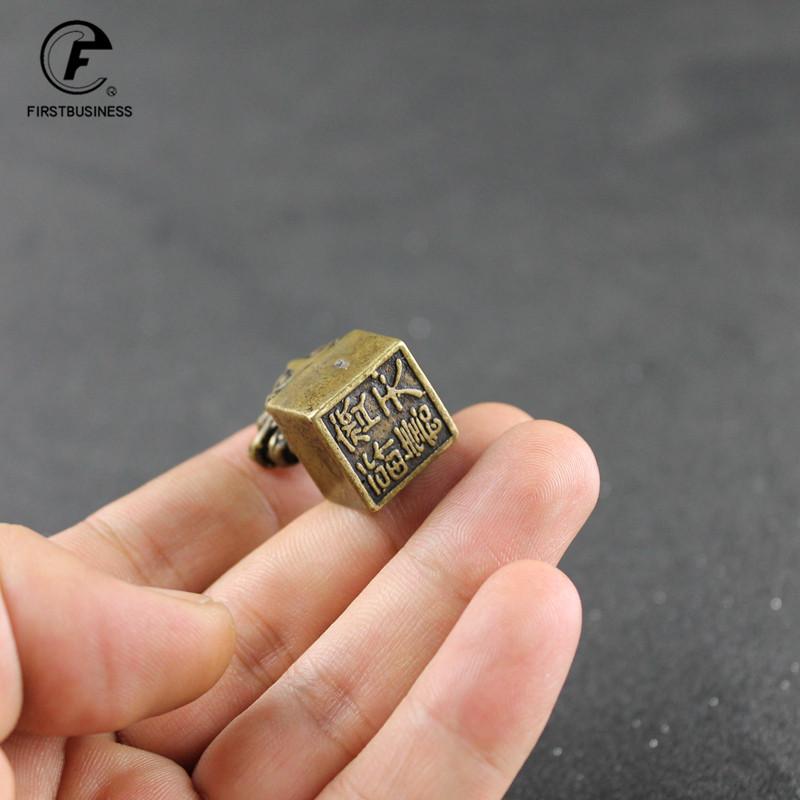 Solid Pure Brass Small Pixiu Seal Statue Chinese Feng Shui Lucky Home Decorations Ornaments Lovable Animal Figurines Desk Decor