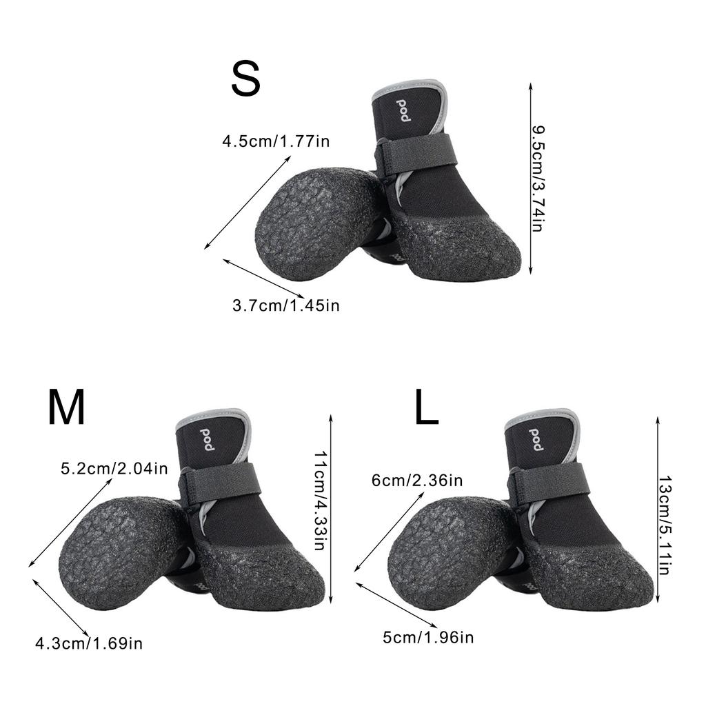 4pcs Soft Bottom Dogs Shoes Warm Fleece Puppies Pet Shoes Rain Shoes Footwear for Cold Weather Comfortable