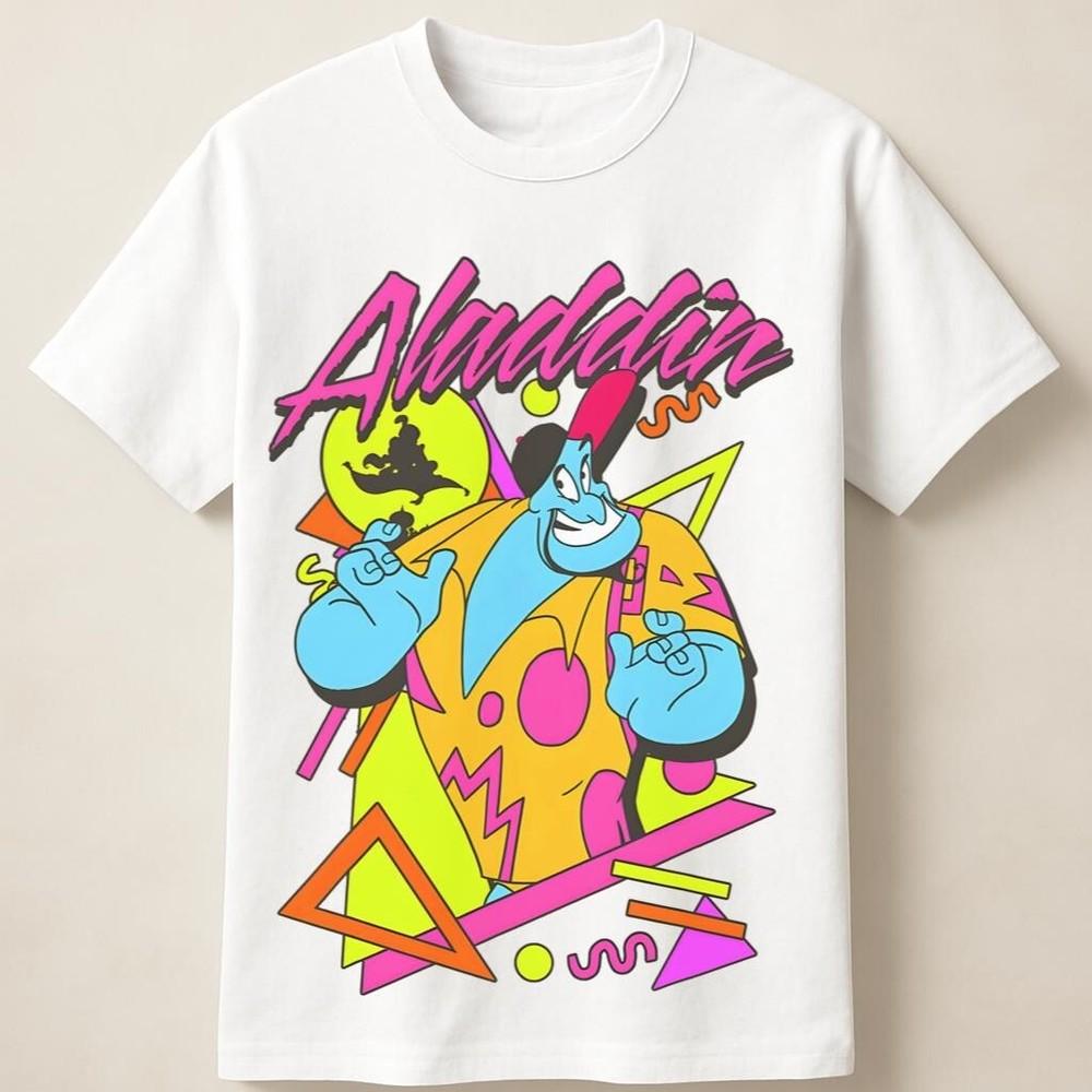 Aladdin Genie T-Shirt Colorful Graphic Tee For 90s Fans Unisex T-Shirt XXXL
