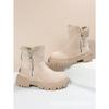 Women's New Winter Fur Lined Integrated Snow Boots Fleece Lined Casual Martin Ankle Boots Warm Cotton Shoes