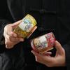 130ml Large Capacity 999 Pure Silver Gilded Silver Chinese High-end Light Luxury Enamel Ceramic Host Tea Cup