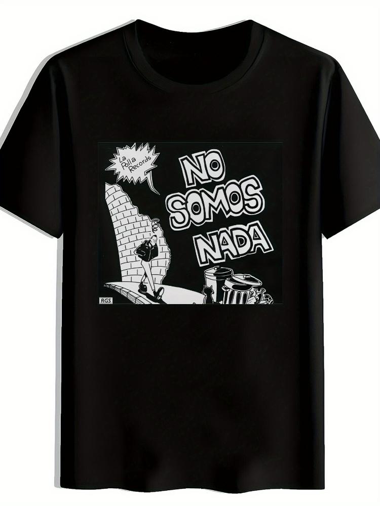 With No Somos Nada GraphicRetro Rock Band Design100 Cotton Summer Oneck Short Sleeve Casual Printed Tshirt