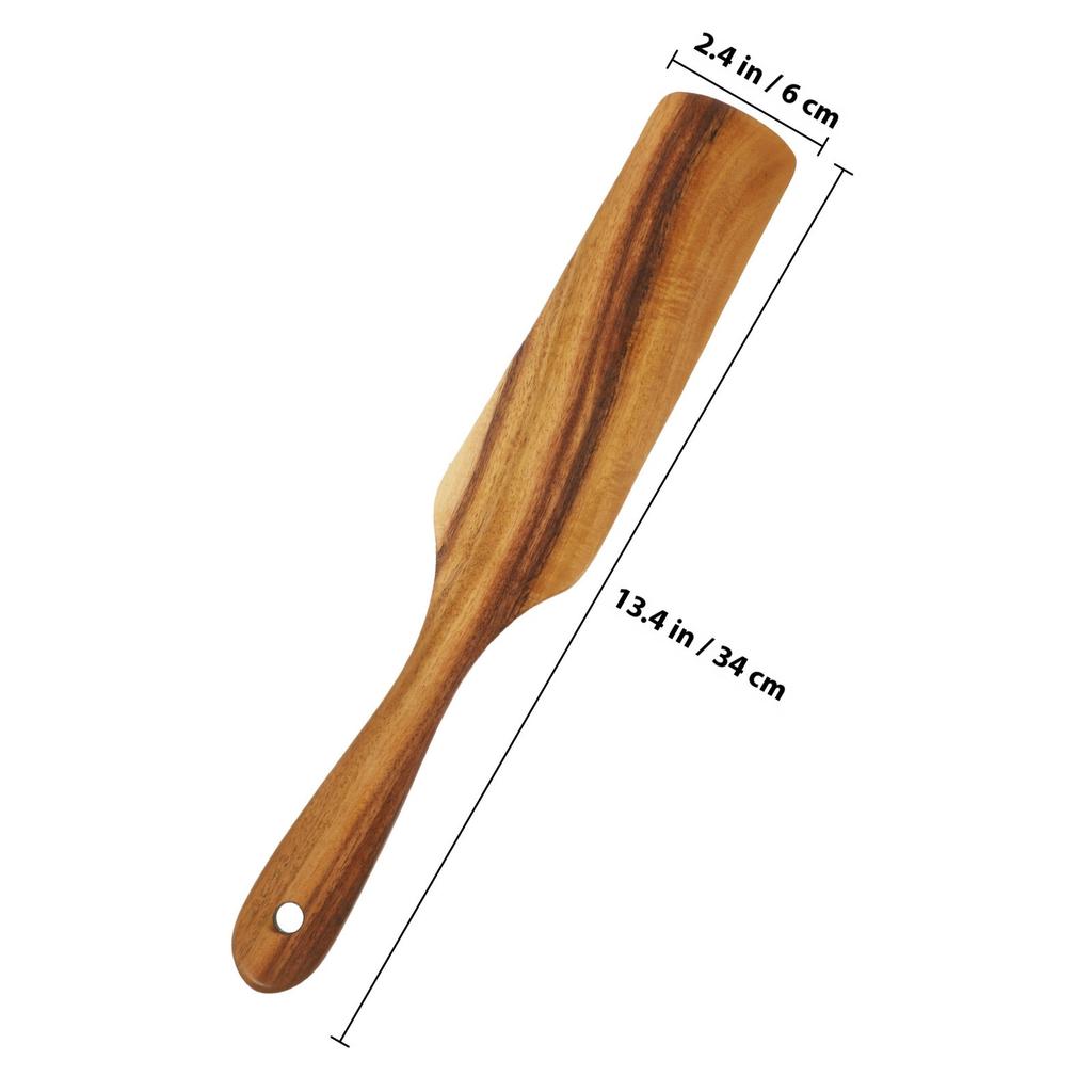 Premium Wood Turner Multifunction Kitchenware for Restaurant Home Use Long Handled Wood Spatula Cooking Utensils Tool