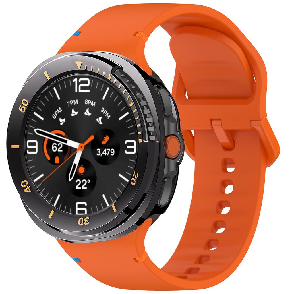 Silicone Band+Protective Case for Samsung Galaxy Watch 8 Classic 46mm Sport Strap Hard PC Bumper No Screen Film Watch Bracelet