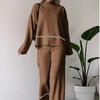 2023 Autumn European & American Color Block Striped Loose Casual Knitted Set