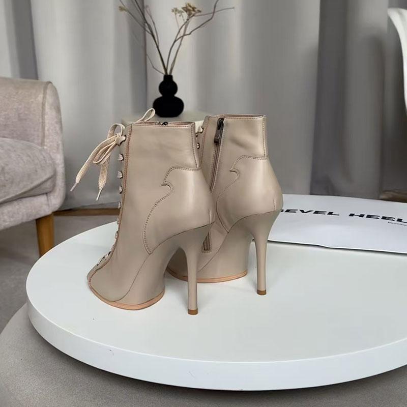 

Ботильоны из натуральной кожи с открытым носком, женские туфли, бальная подошва, настраиваемые латинские танцы, уличные сексуальные туфли на шпильках 35