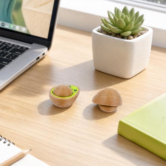 Decompression Toy, 3D Printed Avocado Stress Relief Toy with Press-Rebound Design, Portable Palm-Sized Desktop Ornament