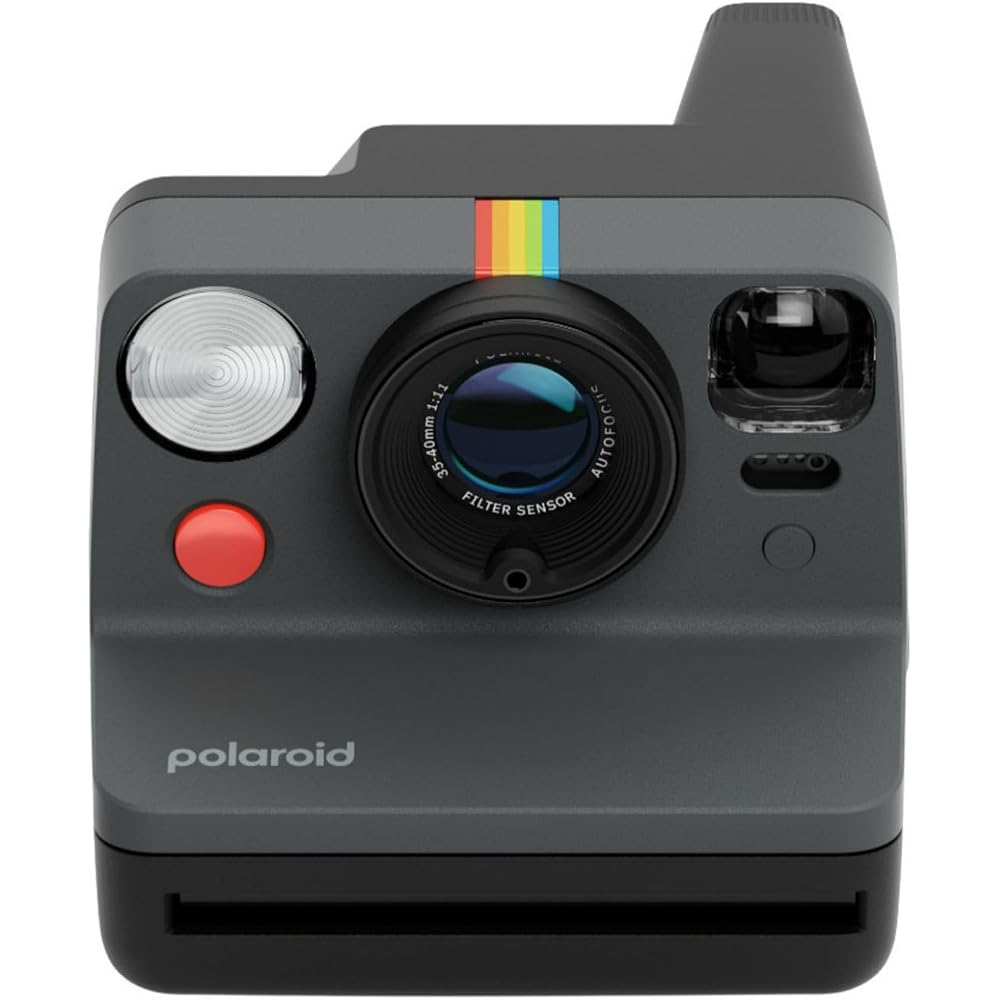 Polaroid Now 3rd Generation I-Type Instant Camera + Film Bundle - Now Black Camera + 8 Color Photos (6572)