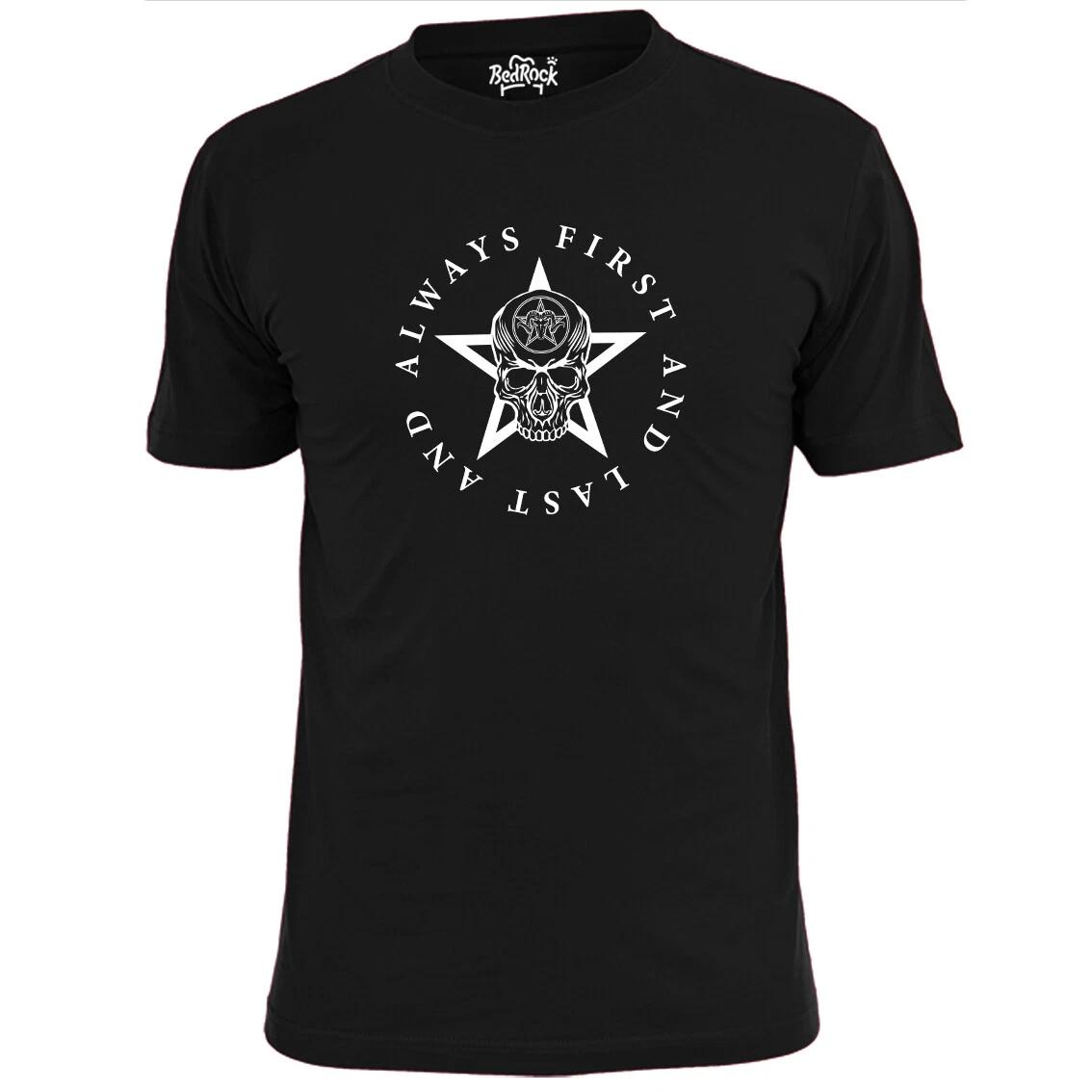 Mens Always First Skull Star Metal T shirt Metallica Megadeth Maiden M