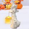 Statue with Lantern Resin Sculpture Art Figurine of The Ornament for Yard