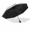 1pc Pastel Rainbow Burst Pattern Umbrella with Plastic Handle,Suitable for All Seasons Home Travel Outdoor UmbrellaPT270