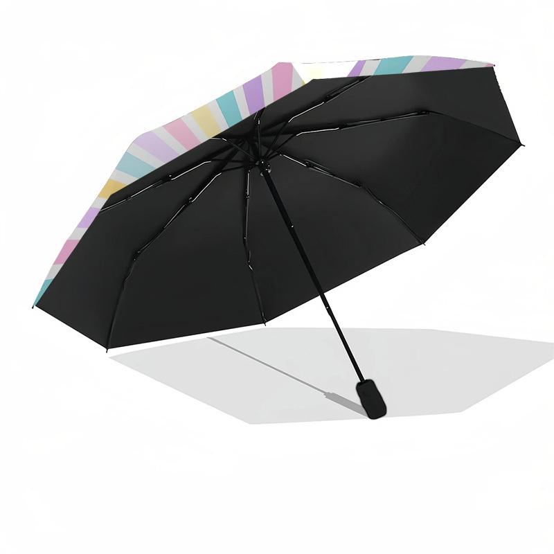 1pc Pastel Rainbow Burst Pattern Umbrella with Plastic Handle,Suitable for All Seasons Home Travel Outdoor UmbrellaPT270