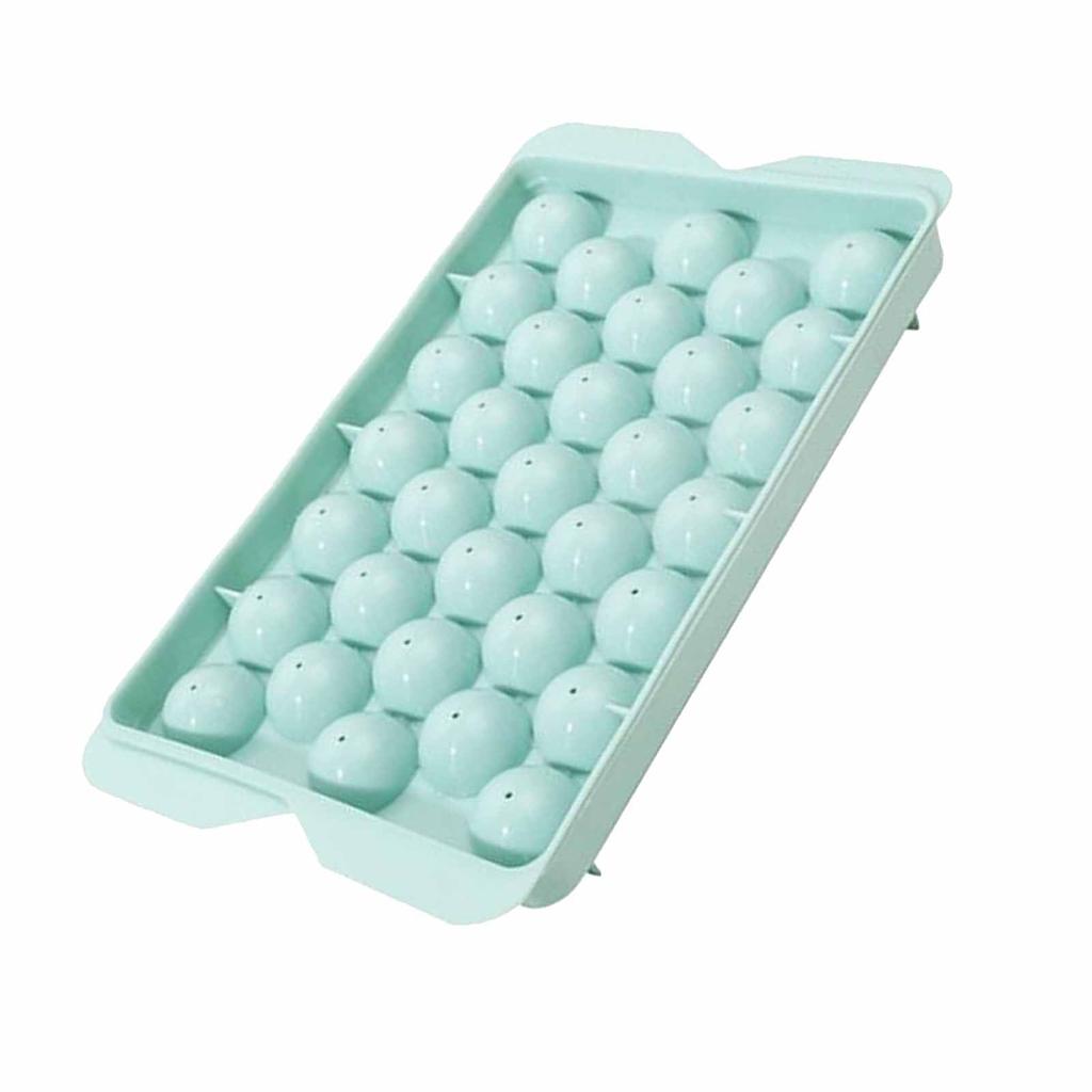 33 Grid Ice Tray with Lid Compact Freezing Balls Mold PP Plastic Sphere Ice Cube Maker for Home Use Blue