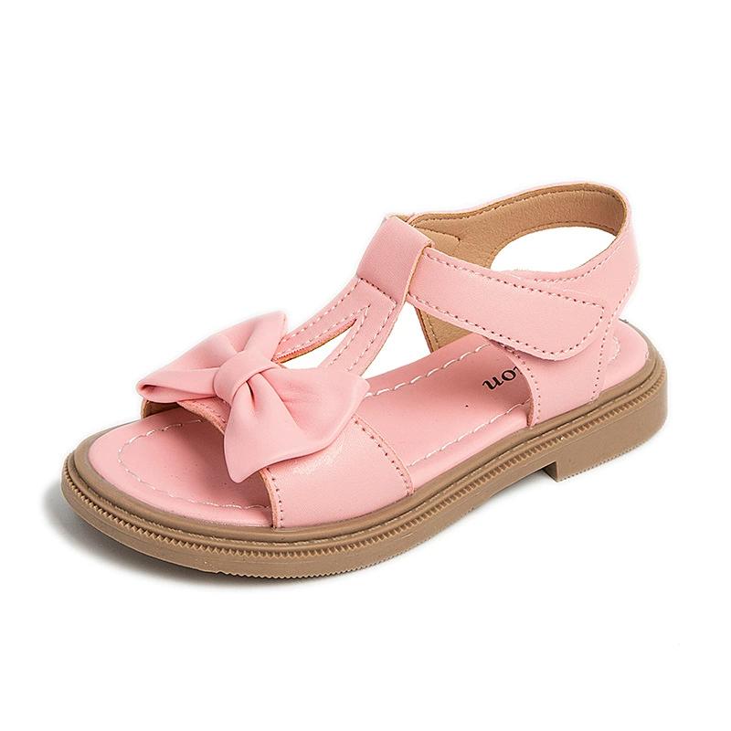 Summer Bow Little Girl Fashionable Versatile Sandals for Baby Girls Korean Version Casual Soft Soled Beach Shoes