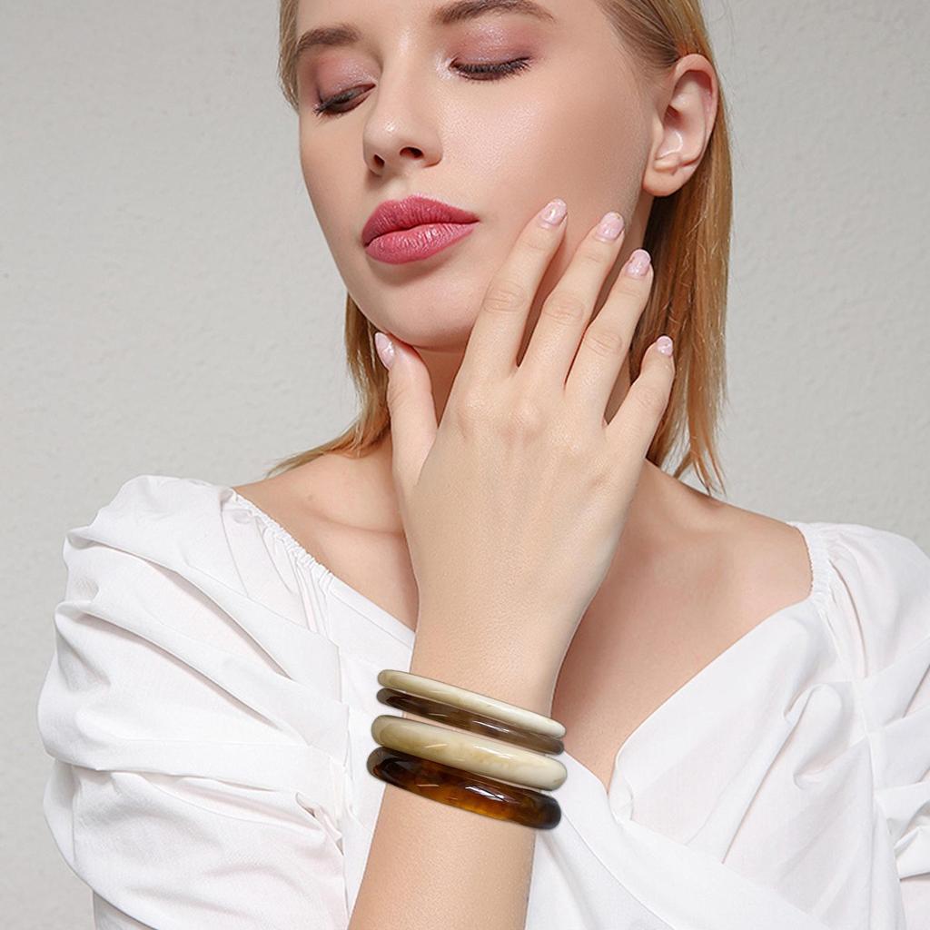 4 szt. Bransoletka w osobowym zimnym stylu, damska, minimalistyczna, szykowna, akrylowa, z wzorem marmuru, retro, na co dzień, randki, spotkania