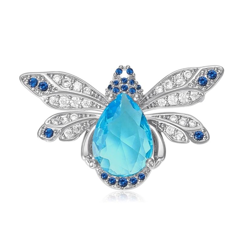 Sparkling Crystal Bees Pin Fashion Jewelry For Shirt Jacket Dress Decoration Playful Design Rhinestones Pin Accessory