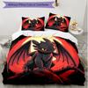 3pcs Duvet Cover Set (1*Duvet Cover + 2*Pillowcase, Without Core), How to Train Your Dragon Print Soft All‑Season Bedding Set, Home Bedroom Decor Gift