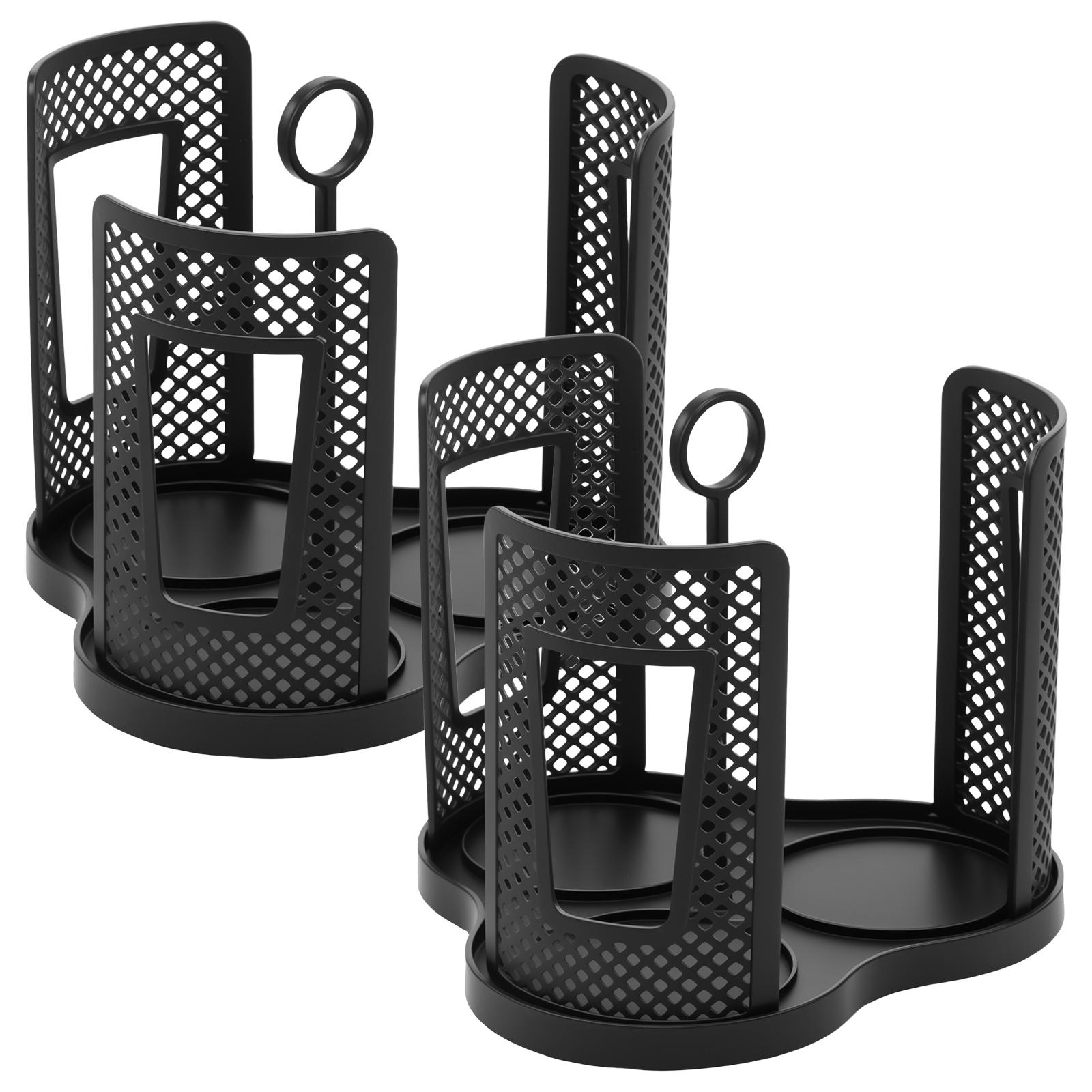 

2Pcs Cup Organizer with Rotating Base 3 Compartment Coffee Cup Dispenser with Handle for Break Room RV 8.86 × 7.68