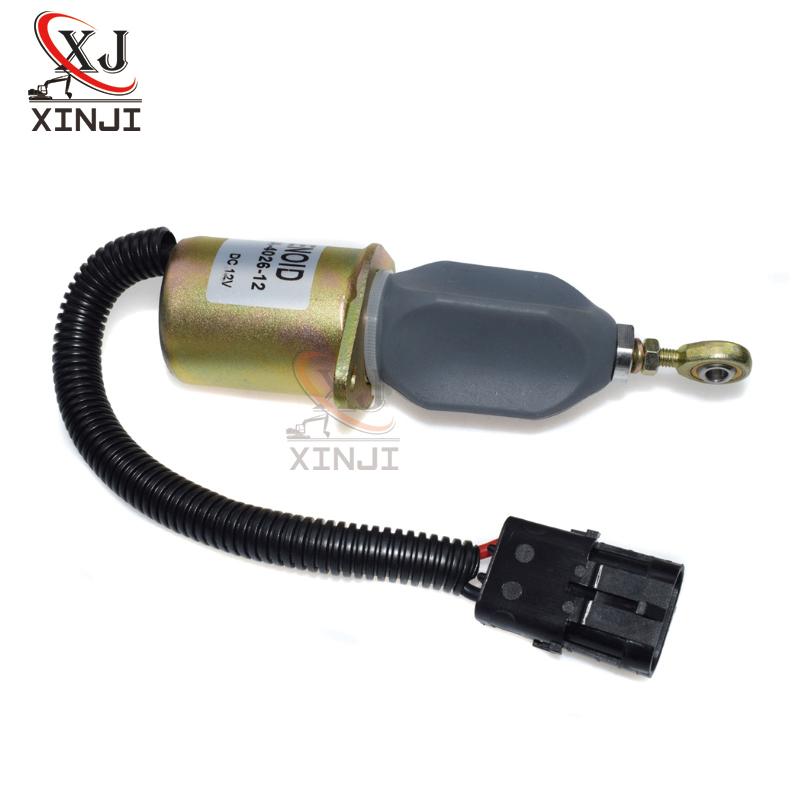 12V Diesel Fuel Shutoff Solenoid For Cummins Excavator SA-3665-12 3934171 3800603 3919422 3934972 Excavator Replacement Parts
