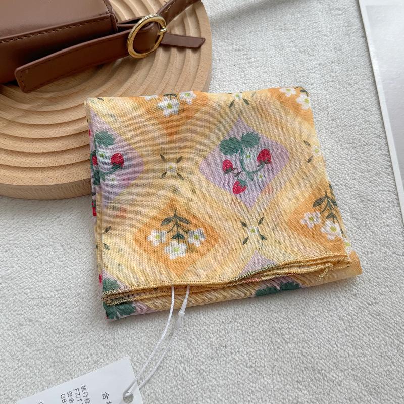 58*58cm Baumwoll-Quadrat-Schal Bandana, Kopfbedeckungen für Frauen, Kopftuch Taschentuch, Quadratischer Schal Stirnband, Vielseitige Schals für Frauen