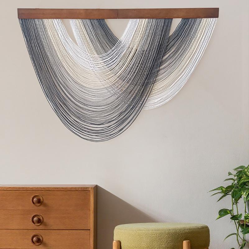 1 szt. Drewniana Boho Dekoracja Ścienna Sypialnia Sztuka Ścienna z Nici Gobelin Domowy Salon Wiele Opcji Dostępnych
