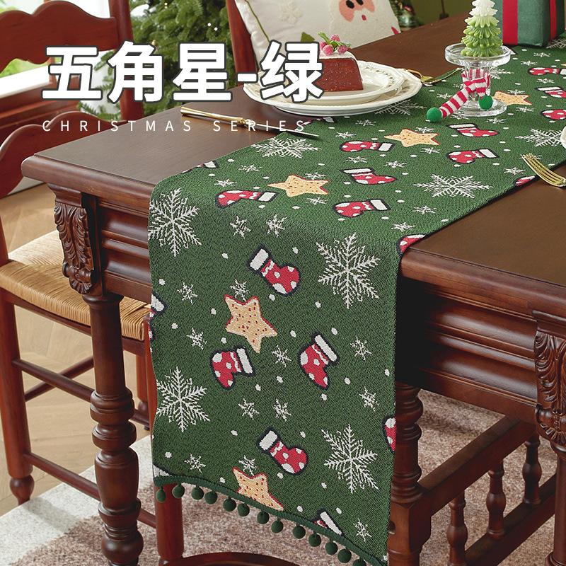 

Christmas Decoration Table Runner, Snowman Bell Table Runner Winter Xmas Tree Table Runners for Kitchen Dining Home Party Decor 35x120cm
