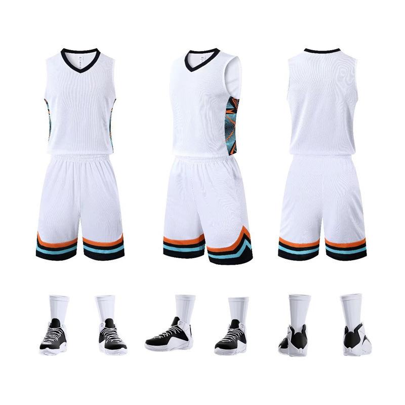 Summer new basketball jersey set, training camp training jersey, student running fitness jersey, breathable and printable number