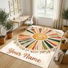 Sunshine Smiles Theme Soft Crystal Velvet Rug Custom Name & Text Print Non Slip Floor Rug for Bedroom Living Room