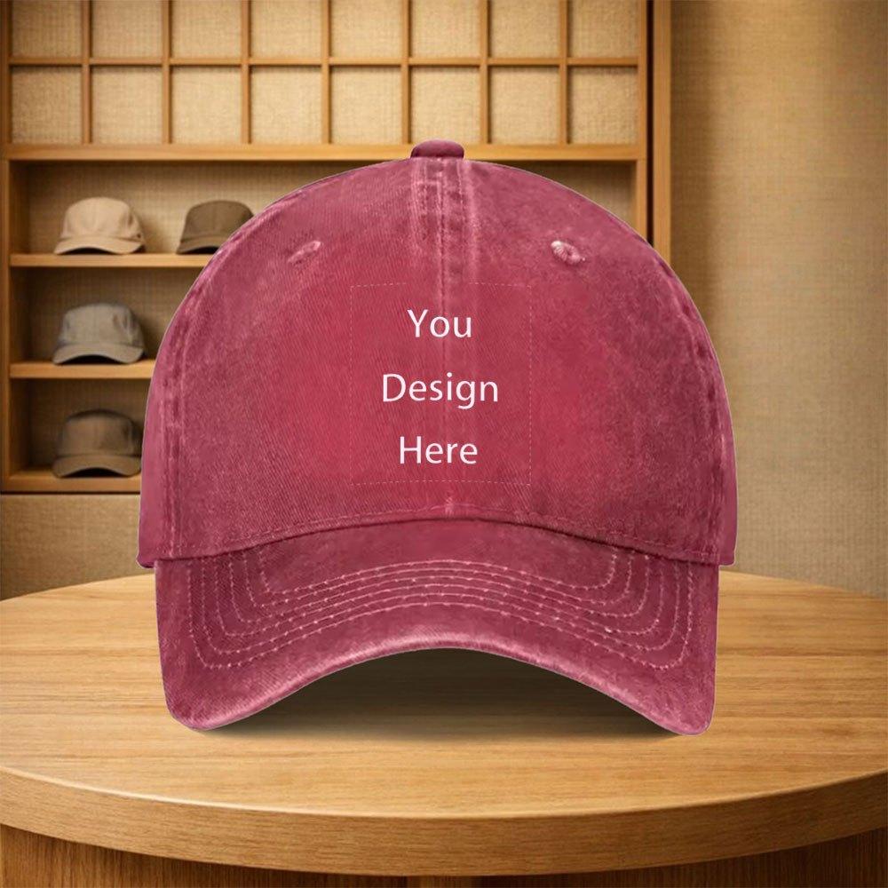 Vintage You Design Here Baseball Cap Unisex Adjustable Snapback Hat Multiple Colors