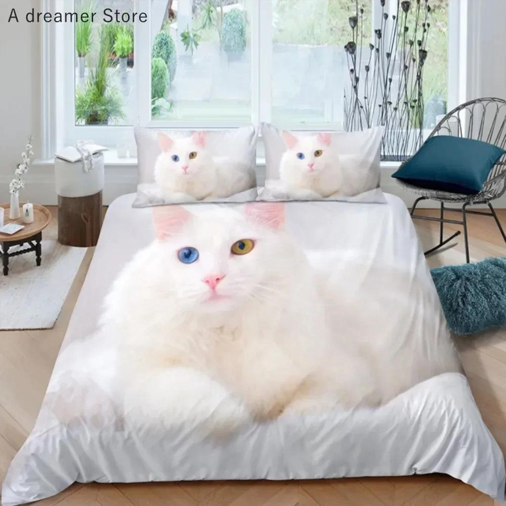 3D Lustige Süße Katzen Schwarze Katze Bequemer Bettbezug Steppdecke Kissenbezug Bettwäscheset Kinder Schlafzimmer Dekoration Heimtextil