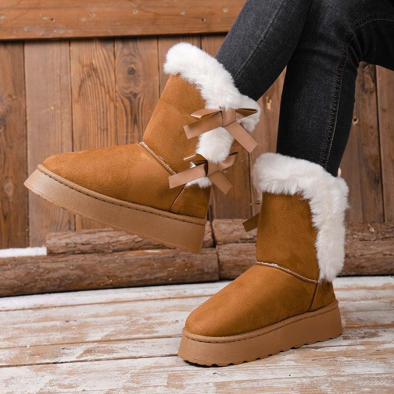 Außenhandel große Größe Schleife Schneestiefel neue Winter grenzüberschreitende Freizeit dicksölig aufgeraut verdickt warme Baumwollschuhe
