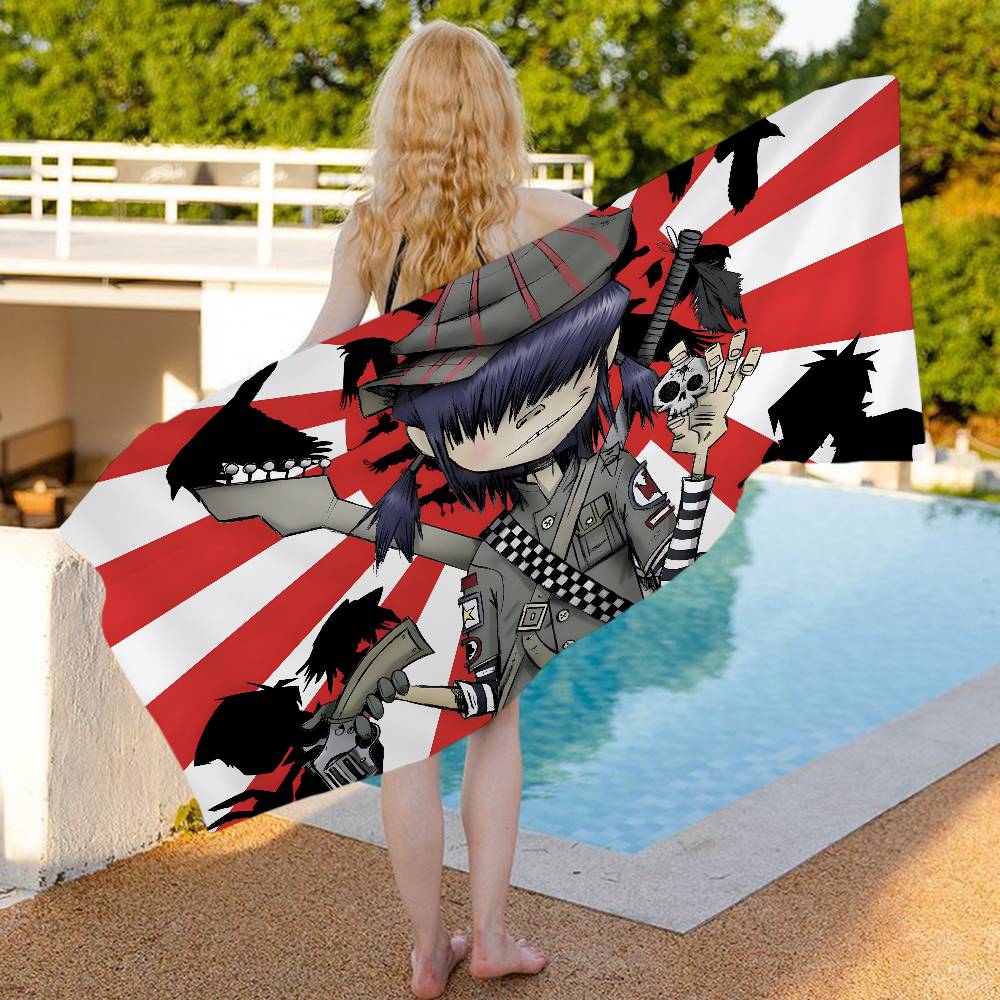 Virtual Band G-gorillaz Anime Beach Swimming Towel Soft Absorbent Washcloth Children's Gifts For Kids Travel Camping Gym