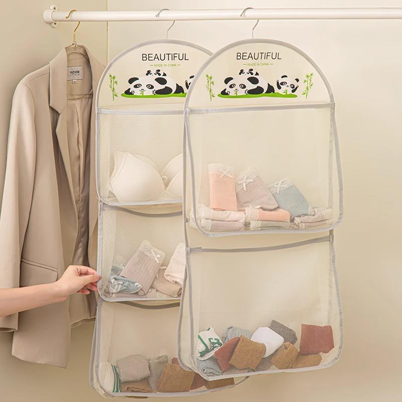 Panda Storage Wardrobe Underwear Socks Hanging Mesh Pocket Organiser Storage Bag