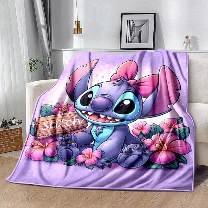 1pc Stitch Printing Blanket - Soft, All-Season Throw for Living Room, Bedroom,Travel