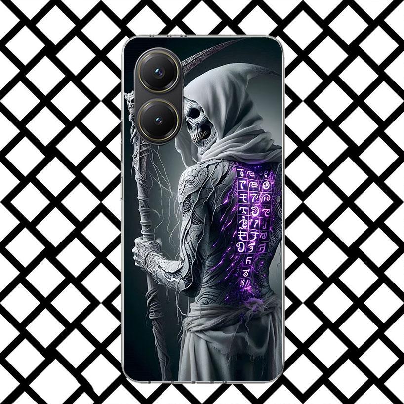 Death Grim Reaper Skull Scythe Phone Case for Xiaomi Poco F7 Ultra X7 X6 X5 Pro X4 Gt M8 M7 Redmi 15 15C 13 13C 12 12C Soft Cove