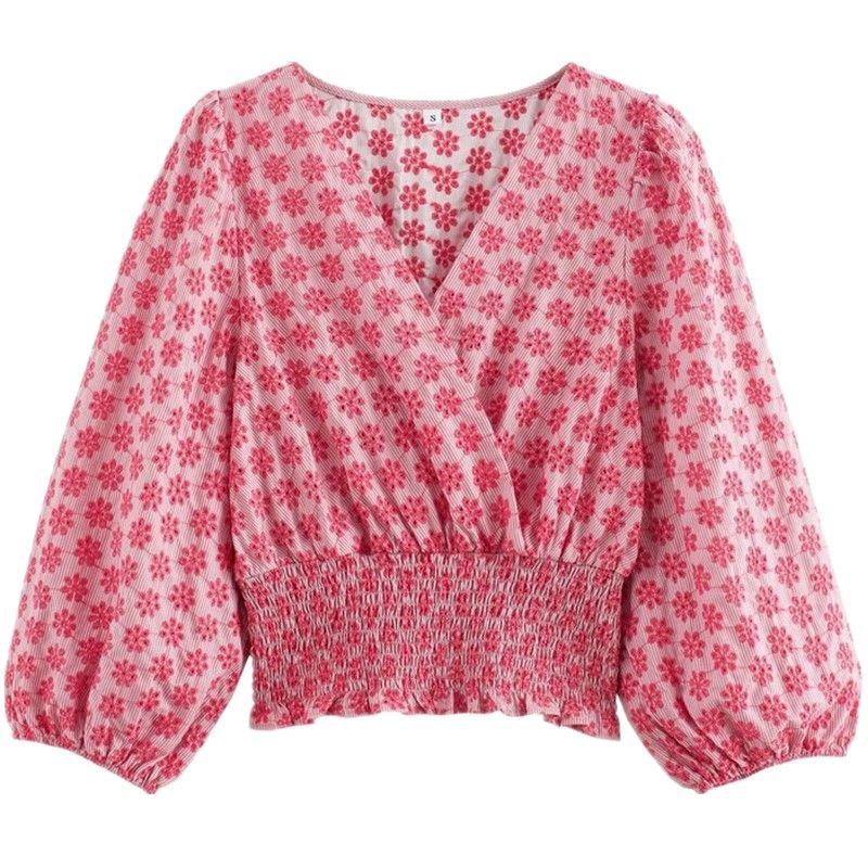 

Fashion Style 2024 Summer New Women s Clothing Slim Looking All-Matching Hollow Embroidery Short Tops 3236469 679 Picture color L