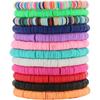 12pcs Friendship Bracelets Beaded Bracelets Heishi Bracelet Cute Bracelets Stack Vinyl Clay Disc Bead Surfer Stretch Summer Beach Bracelets For Women
