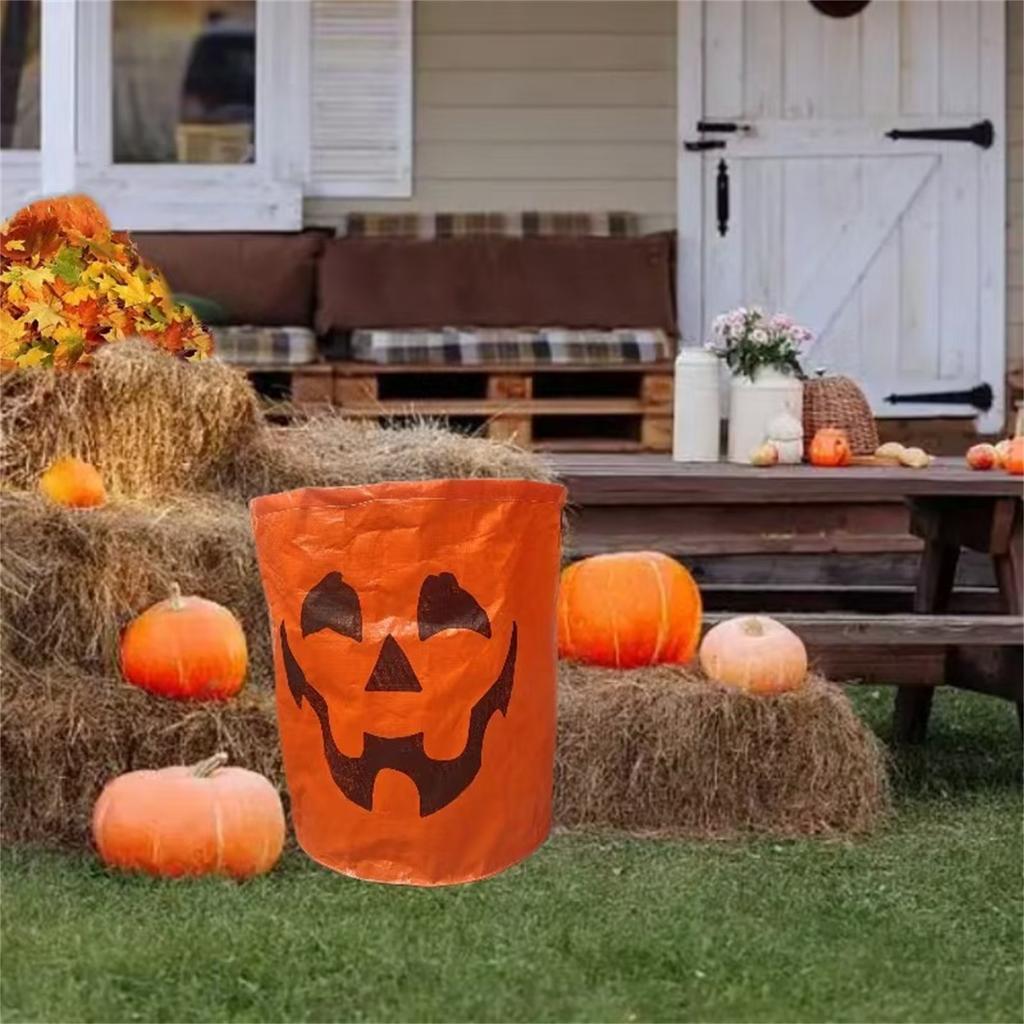 Halloweenské pytle na listí s dýní Plastové pytle na listí Dekorace Opakovaně použitelné Odolné Venkovní Podzimní Nádoba na odpadky Dekorace Na listí Nečistoty