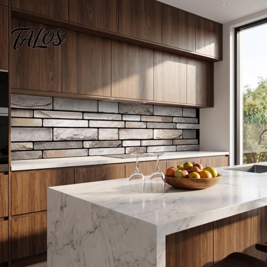 Heat Resistant Stove Wall Cover Peel And Stick Backsplash, 3D Brick Panels, Self Adhesive Oil Proof Protection Tile, Faux Stone Wallpaper, on