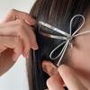 [Set of 2] Denever Point Ribbon Silver Hairpin Side Pin