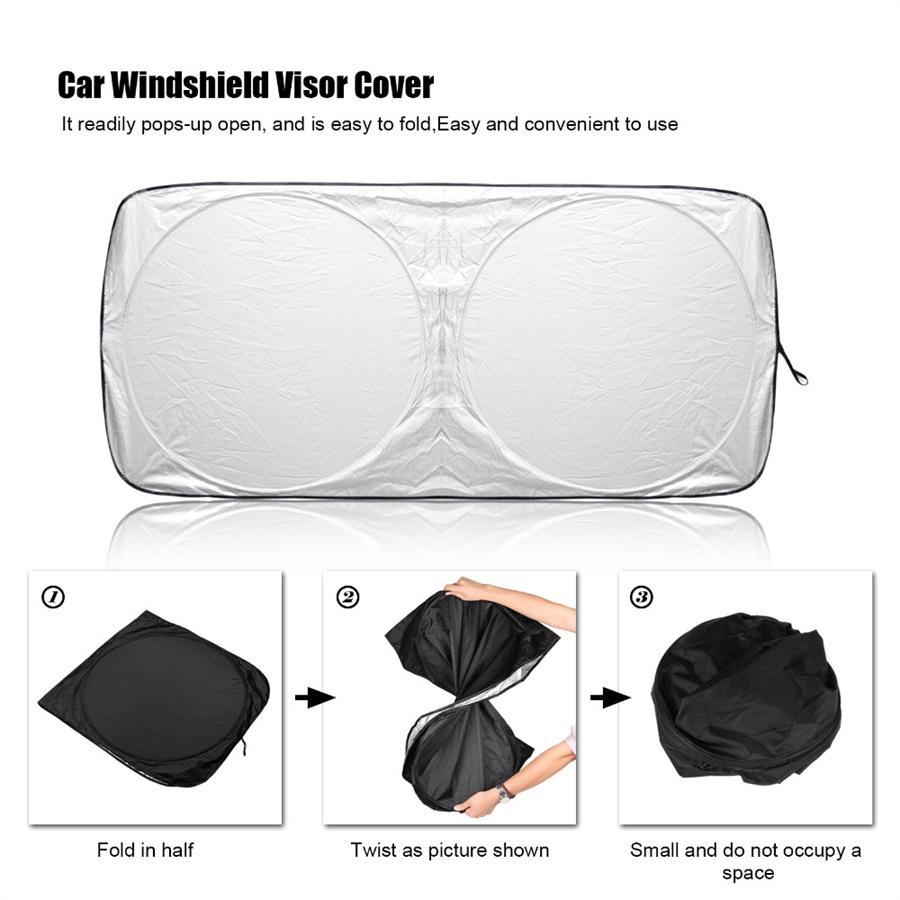 1 Pcs Car Front/Rear Window Foldable Jumbo Visor Sun Shade Windshield Cover Kit