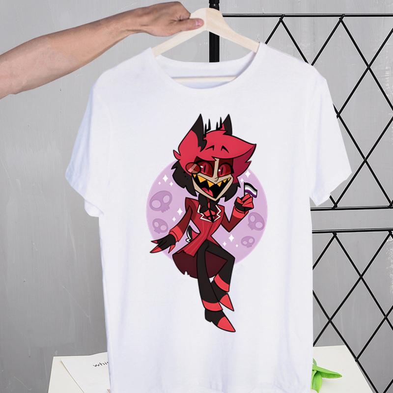 Hazbin Hotels Alastor Tshirts Men Shirt Harajaku Mens Clothing Summer Streetwear Casual Tee Short Sleeve Tops