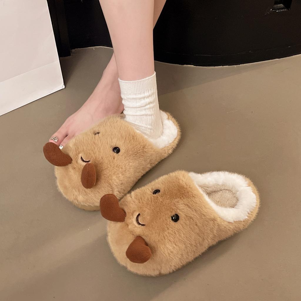 Fun potato bags and cotton slippers women's winter new home indoor non-slip soft-soled plush personalized cotton shoes