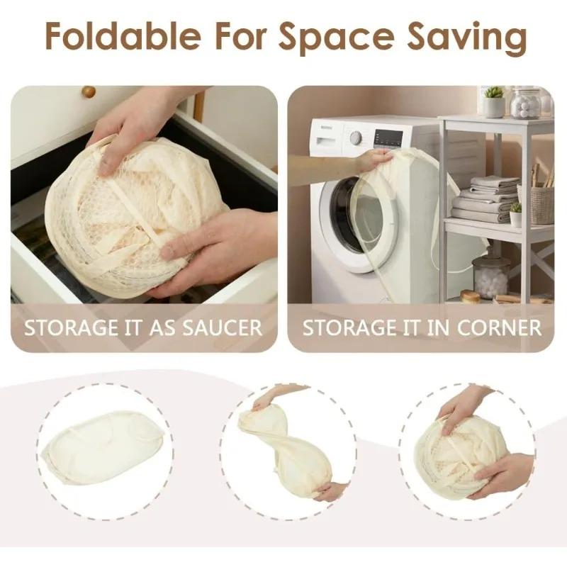 Home Bathroom Mesh Storage Basket Shower Laundry Clothing Dirty Clothes Bag Foldable Portable Business Travel Children's Toy